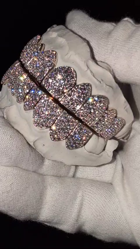 Custom VVS Jumbo Cut Diamond Grillz | 10 Top & 10 Bottom